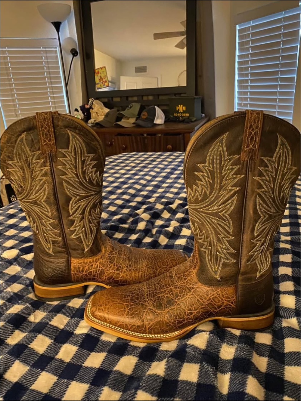 Men's Brown Leather Western Cowboy Boots - Classic Stitch Detail